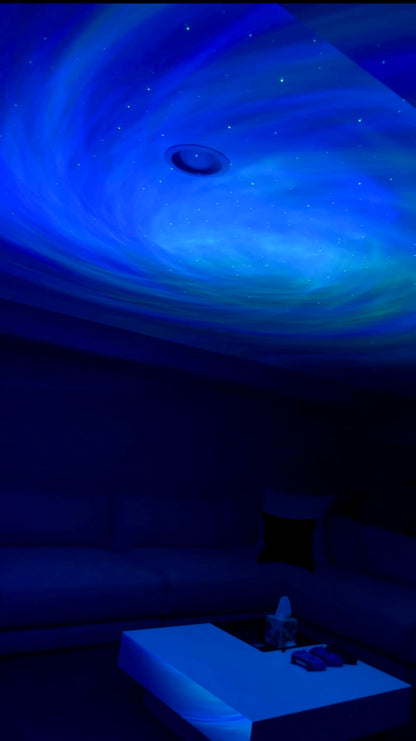 AuroraGlow™ – 360° Galaxy Projector Lamp | USB RGB Night Light with Remote Control for Home & Bedroom Décor
