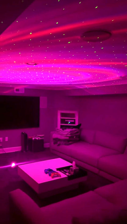 AuroraGlow™ – 360° Galaxy Projector Lamp | USB RGB Night Light with Remote Control for Home & Bedroom Décor